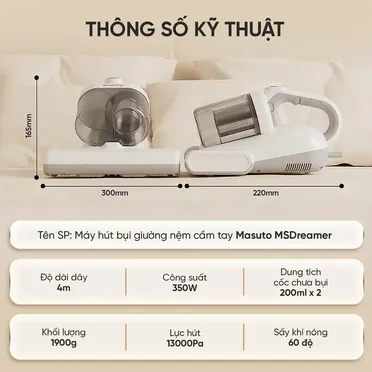 Máy Hút Bụi Giường Nệm Masuto MSDREAMER 7