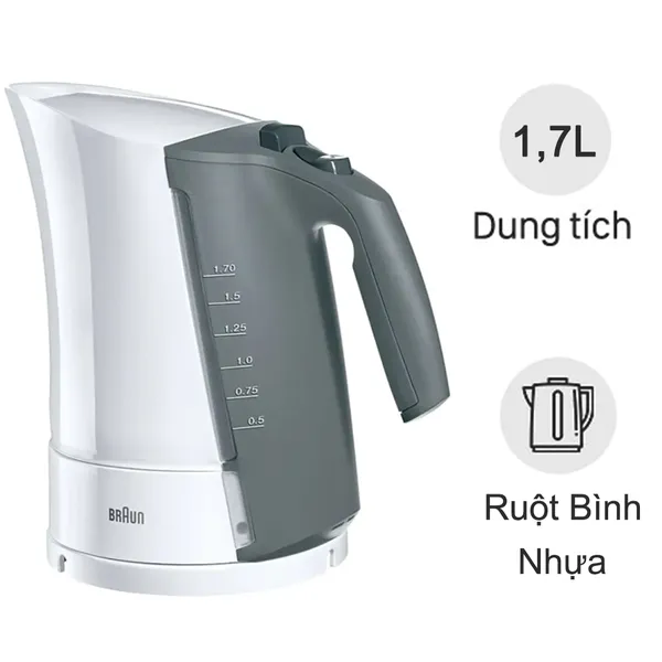 Bình đun siêu tốc 1.7 lít Braun WK300 WH