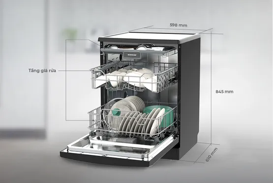 Máy Rửa Bát Sunhouse SHB8014SMB 5