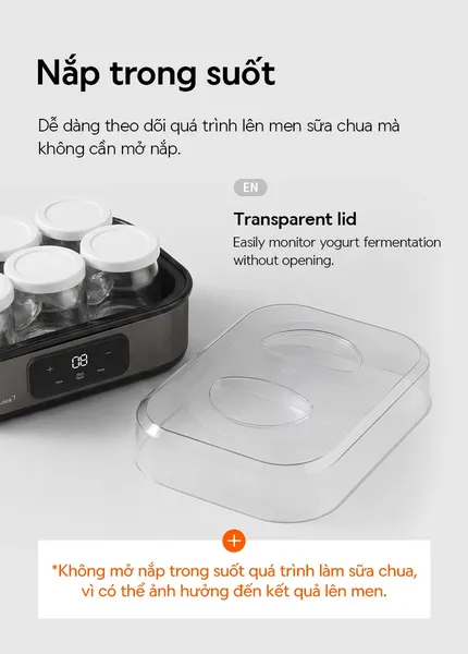 Máy Làm Sữa Chua LocknLock Digital EJY213GRY 1.08L - Màu Xám