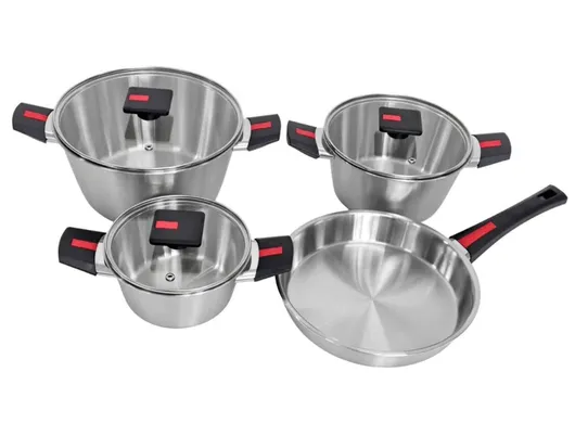 Bộ Nồi Chảo Inox KimsCook Next Style 7 Món FS-NI-07-07-01