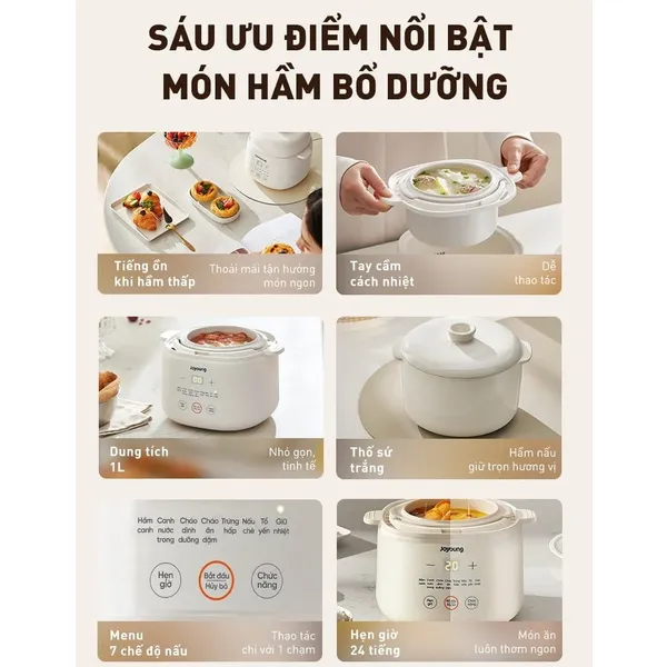 Nồi Nấu Chậm Cho Bé Ăn Dặm Joyoung JSC-107 1.0 Lít