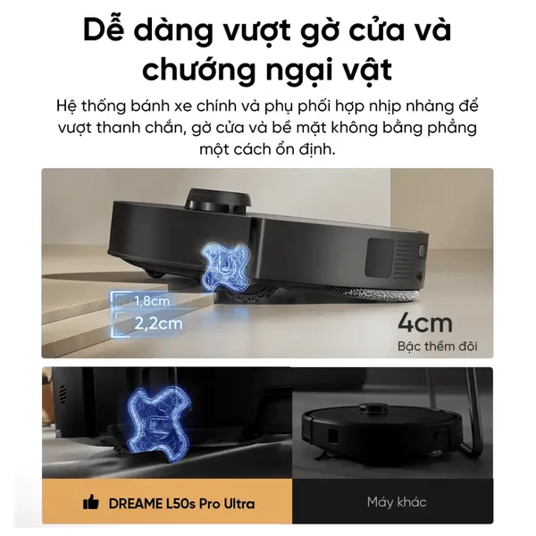 Robot Hút Bụi Lau Nhà Dreame L50s Pro Ultra Màu Đen