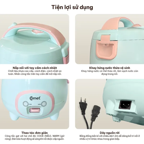 Nồi Cơm Điện Nắp Gài Comet CM8002