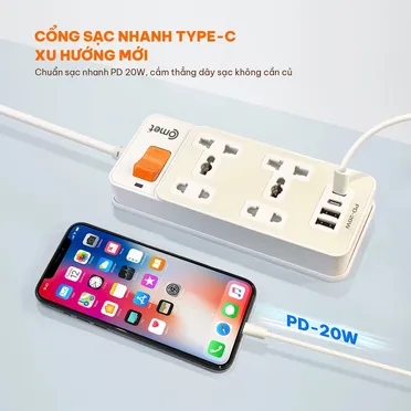 Ổ Cắm Nối Dài An Toàn Comet CESG3222-UCQ 3