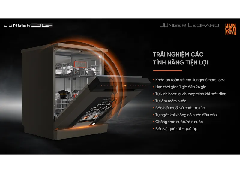 Máy Rửa Chén Junger Leopard-DWJ-163-MS - Xuất Xứ Thái Lan