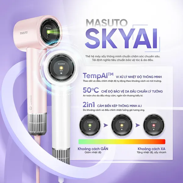 Máy Sấy Tóc AI Tốc Độ Cao Masuto MSSkyAI