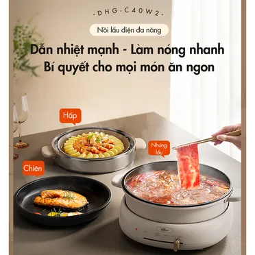 Nồi Lẩu Nướng Đa Năng Bear DHG-C40W2 14