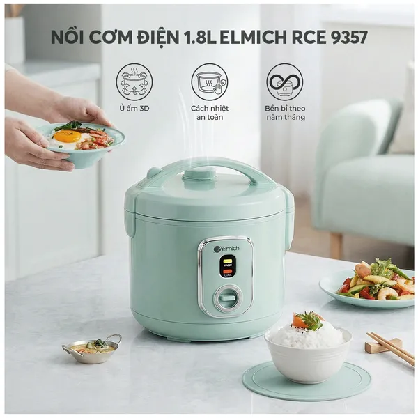 Nồi Cơm Điện Elmich RCE9357 1.8 Lít