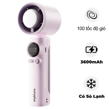 Quạt Cầm Tay Có Sò Lạnh Simplehome SS-026 Màu Tím