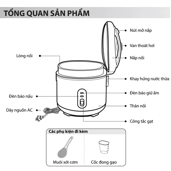 Nồi Cơm Nắp Gài Simplehome DRC-5020 1 Lít