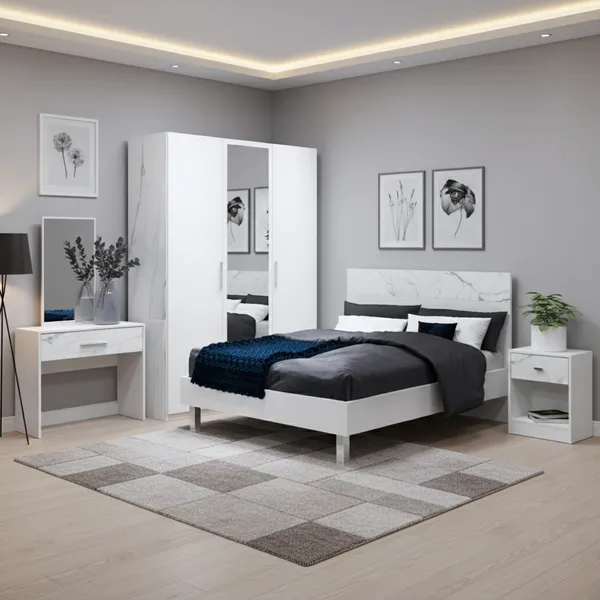 Bộ Phòng Ngủ QUEEN NS12020 Trắng