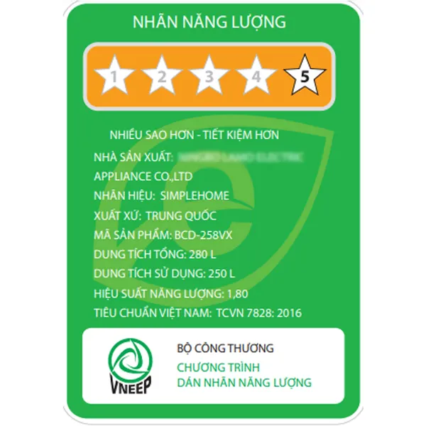 Tủ Lạnh Simplehome 280 Lít BCD-258VX Phong Cách Retro Màu Kem Ngăn Đá Dưới
