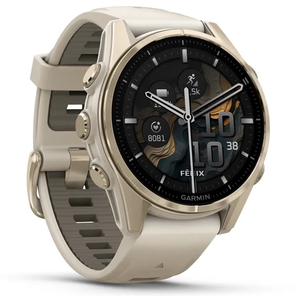 Garmin Fenix 8 43mm Viền Thép Không Gỉ Dây Silicone