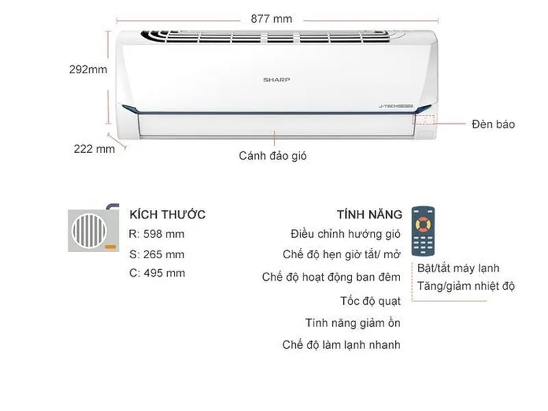 Máy lạnh Sharp Inverter 1.5 Hp AH-X12XEW