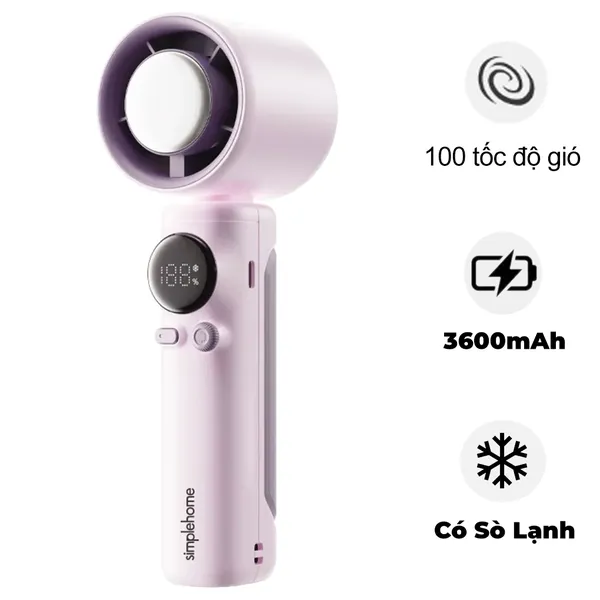 Quạt Cầm Tay Có Sò Lạnh Simplehome SS-026 Màu Tím