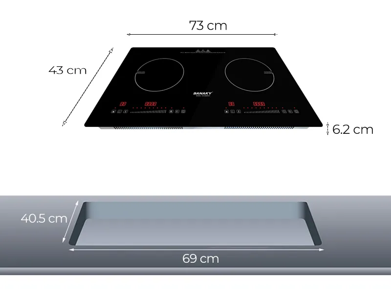 Bếp Đôi Điện Từ Và Hồng Ngoại Sanaky VH-2500HGT