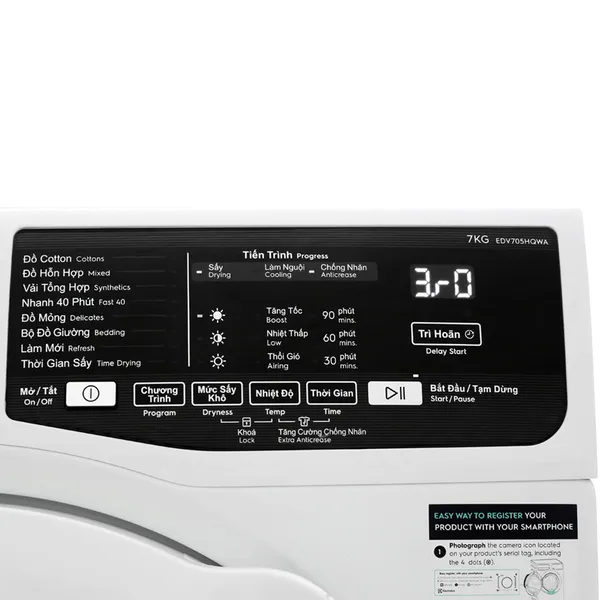 Máy Sấy Electrolux 7 Kg EDV705HQWA