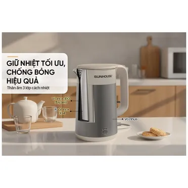 Ấm Siêu Tốc Inox 3 Lớp 1.8 Lít Sunhouse SHD1376 7