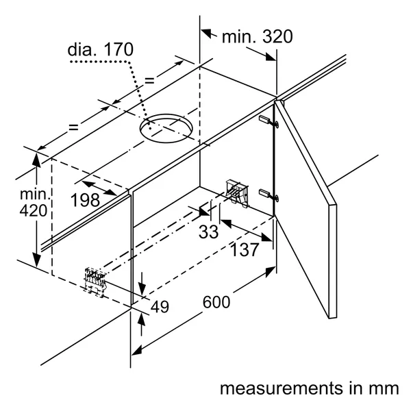 Máy Hút Mùi Âm Tủ Bosch DFS067K51 Series 8