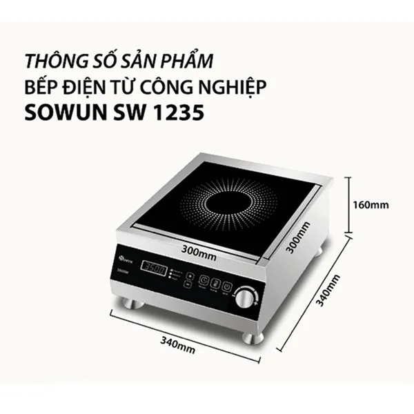 Bếp Từ Đơn Công Nghiệp Sowun SW 1235 3500W