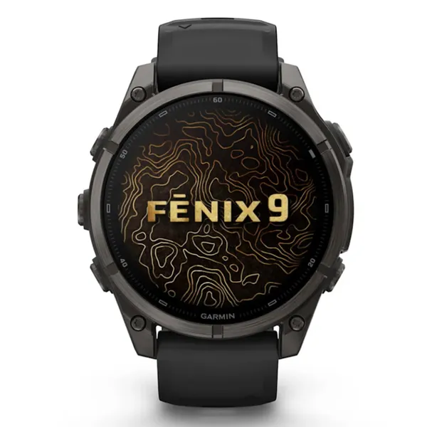 Đồng Hồ Thông Minh Garmin fenix 9 47mm Viền Titanium Carbon Dây Silicone