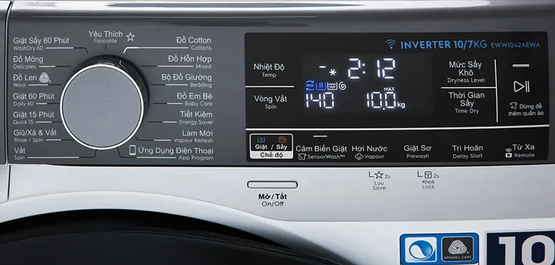Máy Giặt Sấy Electrolux Inverter 10/7 Kg EWW1042AEWA 1