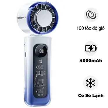 Quạt Cầm Tay Có Sò Lạnh Simplehome A231 Màu Xanh Ombre