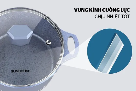 Nồi vân đá đáy từ Sunhouse Mama SHG2024MMA 24 cm 3