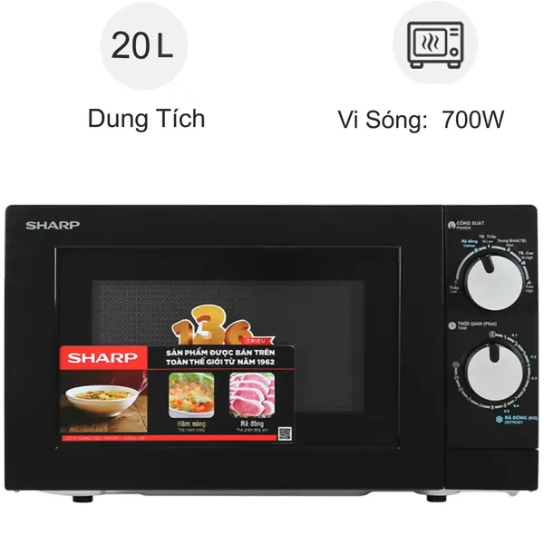Lò vi sóng Sharp R-208VN-WS 20 lít