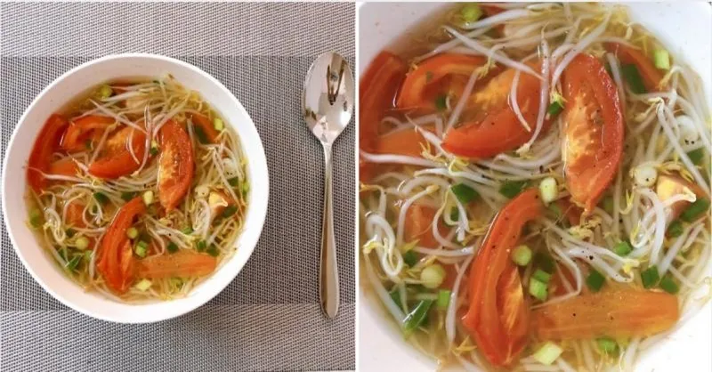 3 cách nấu canh giá đỗ cà chua chay thanh đạm mà tròn vị