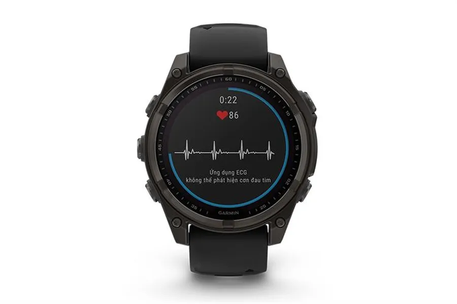 Garmin Fenix 8 Sapphire Solar 47mm Viền Titanium Dây Silicone