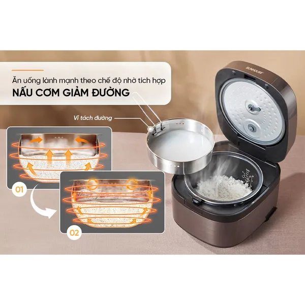 Nồi Cơm Điện Cao Tần Sunhouse SHD8826 1.5 Lít