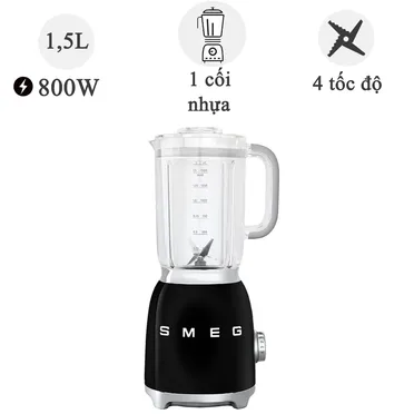 Máy xay sinh tố Smeg BLF01BLEU, màu đen 800W