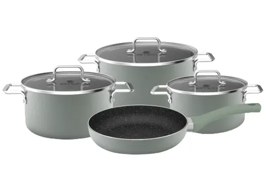 Bộ Nồi Nhôm Chống Dính Đáy Từ Elmich EL-5311Mnsize 16,20, 24, Chảo 26cm