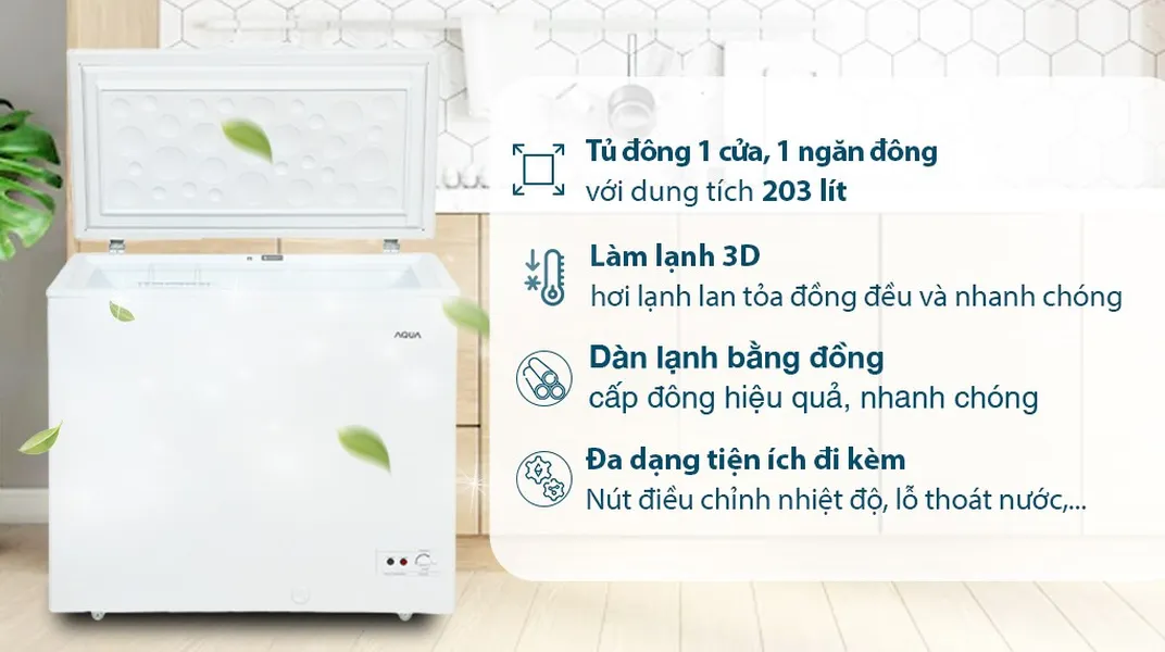 Tủ Đông Aqua 203 Lít AQF-C3001S