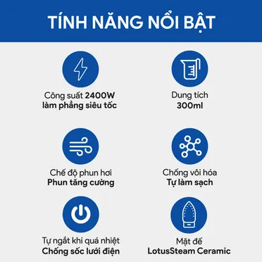 Bàn Ủi Hơi Nước Bluestone SIB-3833 2400W 4