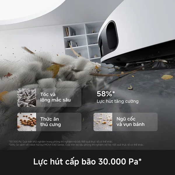 Robot Hút Bụi Lau Nhà Mova E50 Ultra Màu Đen