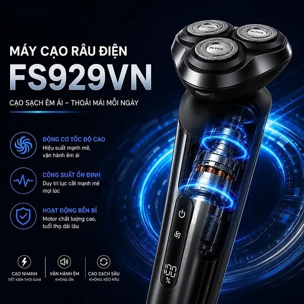Máy Cạo Râu Điện Flyco FS929VN Màu Đen