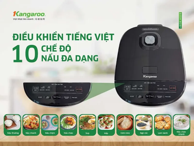 Nồi Cơm Điện Cao Tần Kangaroo KG15RIH1 1.5 Lít