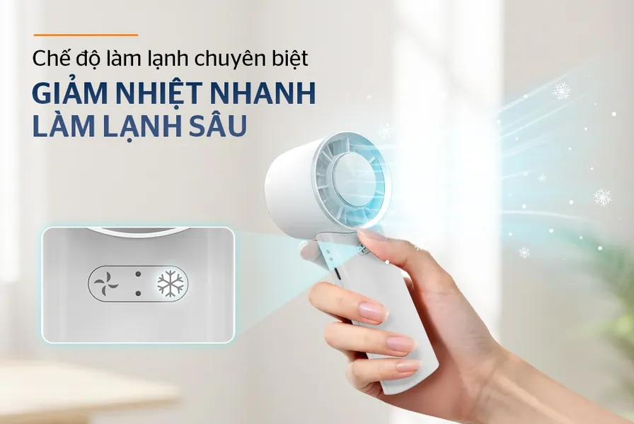 Quạt Sạc Mini Cầm Tay Có Sò Lạnh Sunhouse SHD7113