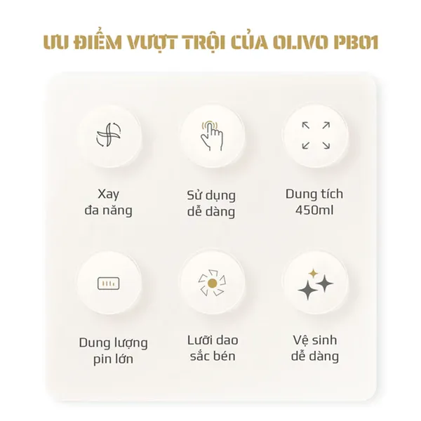Máy Xay Sinh Tố Cầm Tay Olivo PB01