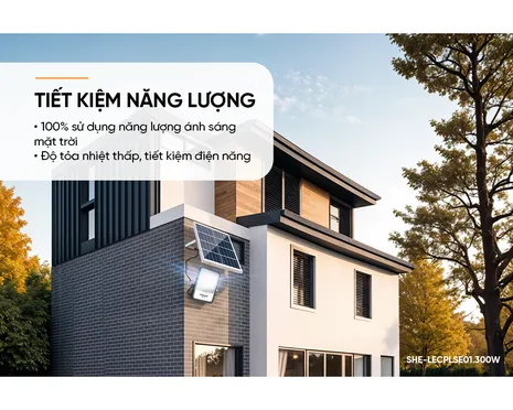 Đèn Pha Năng Lượng Mặt Trời Dùng Ngoài Trời, Sân Vườn Eco Sunhouse SHE-LECPLSE01.300W 7