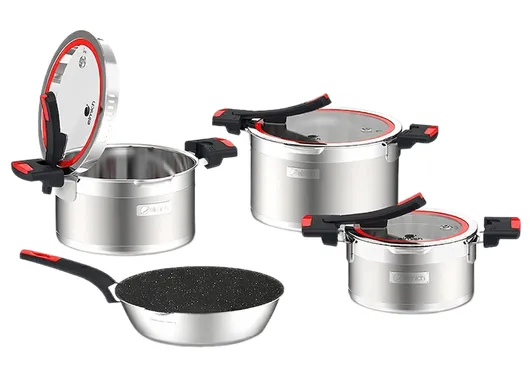 Bộ Nồi Inox Liền Khối Elmich Milano EL-8093 Size 16,18,22, Chảo 26cm