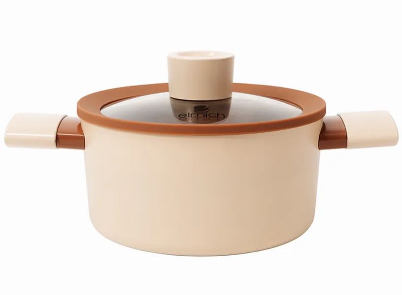 Bộ Nồi Chống Dính Ceramic Elmich Mocha EL5243MC04 Size 18,20,24, Quánh 16cm