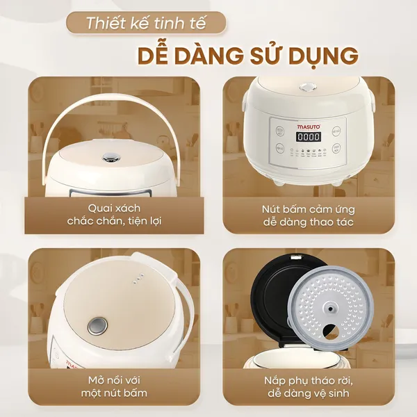 Nồi Cơm Điện Tử Masuto MSCookerAI 1.5 Lít Giọng Nói AI