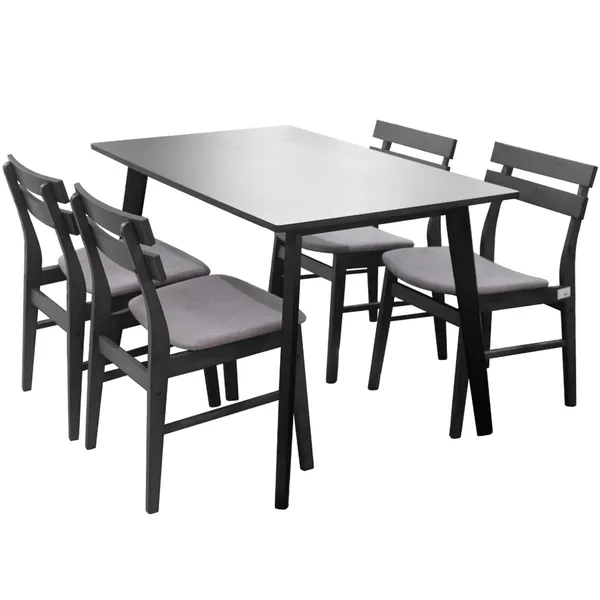 Bộ Bàn ăn Fiesta WM1781A-DT5 + 4 Ghế ăn Delvin WM1968-DC Nâu