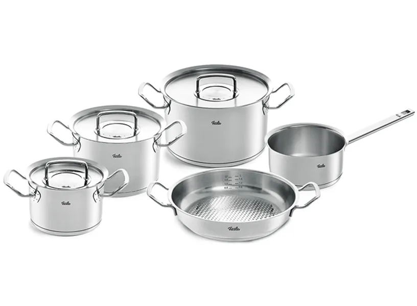 Bộ Nồi Fissler Original Profi 5 Món Có Quánh Và Chảo Tay Cầm - Xuất Xứ Đức