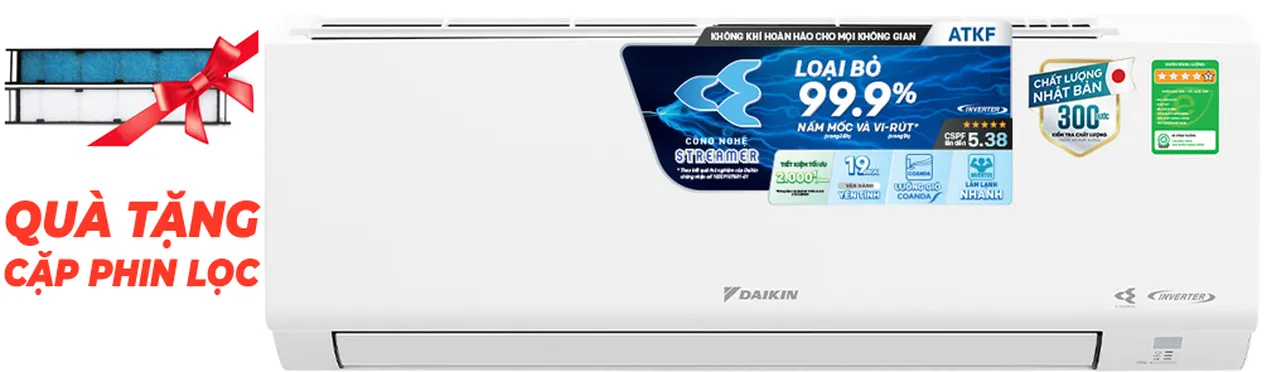 Máy Lạnh Daikin Inverter 1.5 HP ATKF35XVMV/ARKF35XVMV