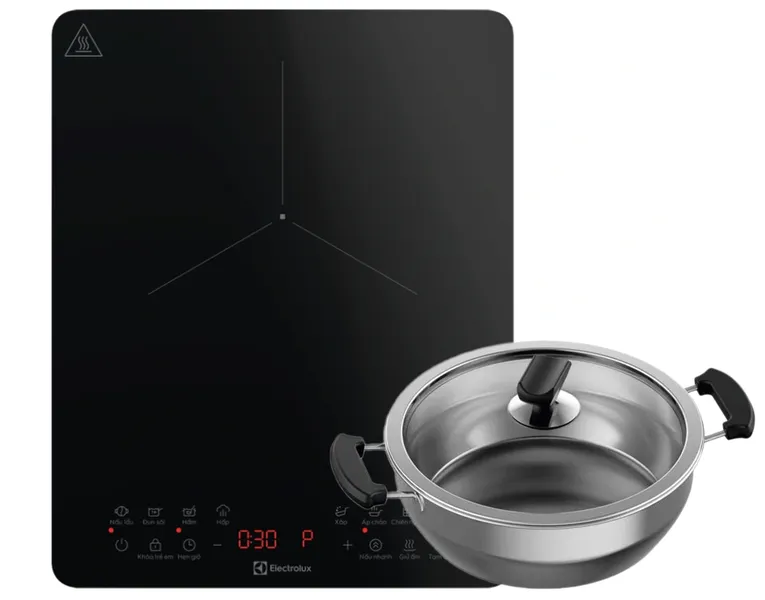 Bếp Điện Từ Đơn Electrolux ETIS457CGB 2100W (Tặng Kèm Nồi)